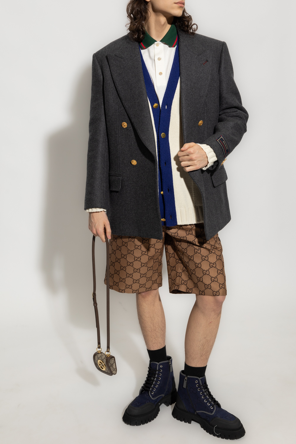 Gucci Kids Bomberjacke mit Logo-Patch Rot - Brown Shorts